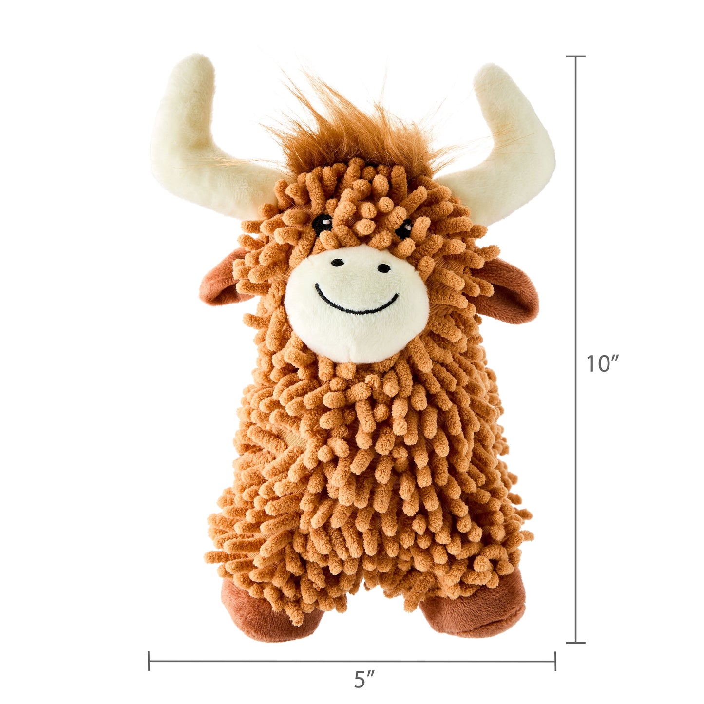 Floppy Highland Cow Plush Dog Toy - Adorable Brown Cuddle Buddy for Your Furry Friend!