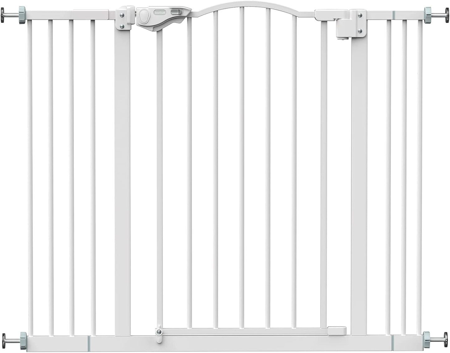 Auto Close Baby Gate for Pets - 29-39.6" Adjustable Dog Gate with One-Hand Opening, 30" Tall Safety Barrier for Stairs, Hallways & Bedrooms - No Drill Wall Pressure Mount - Stylish White Design