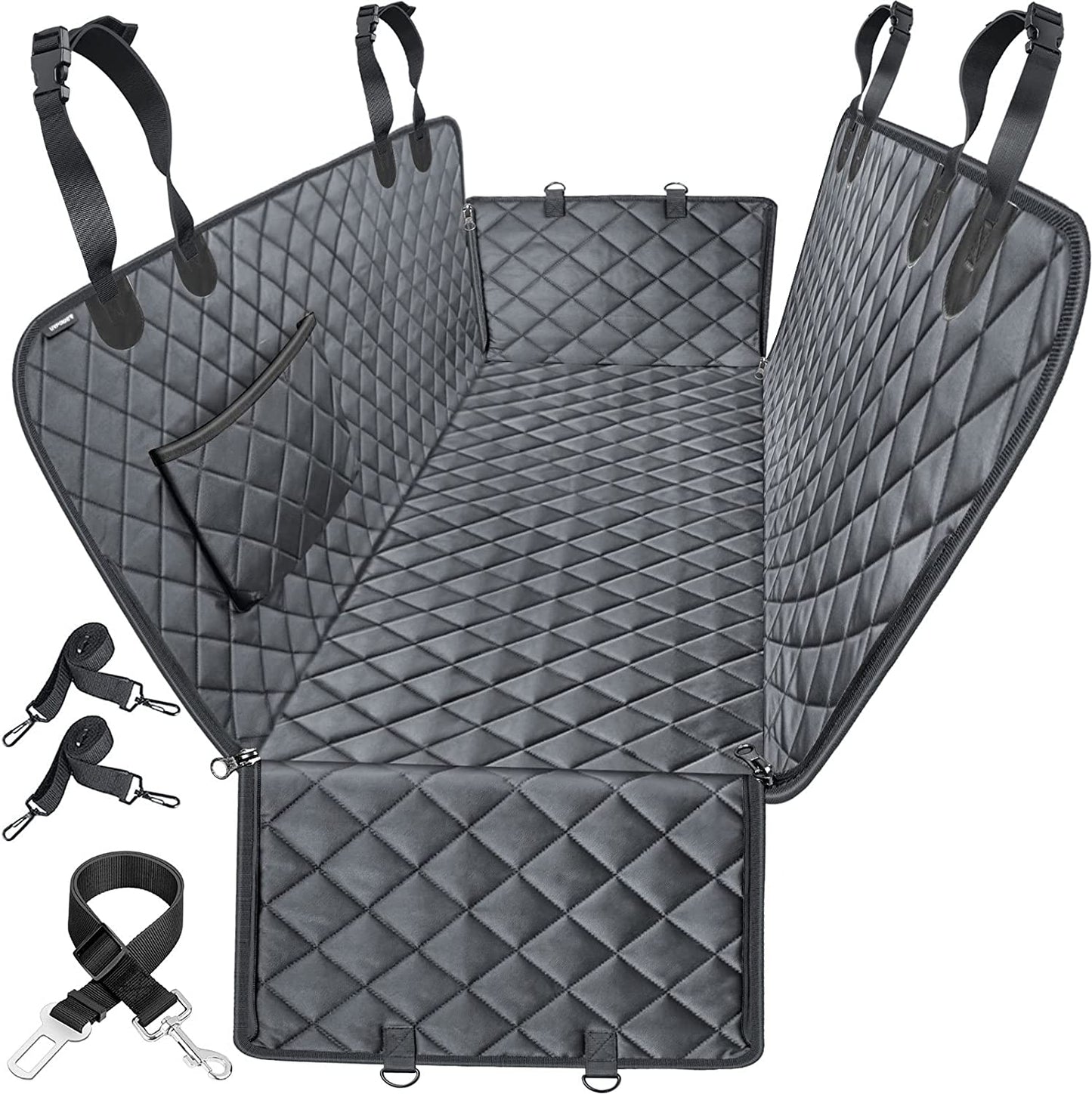 100% Waterproof Dog Car Seat Cover - Heavy Duty Scratch Proof Hammock for Cars, Trucks & SUVs - Durable Non-Slip Protection for Pets