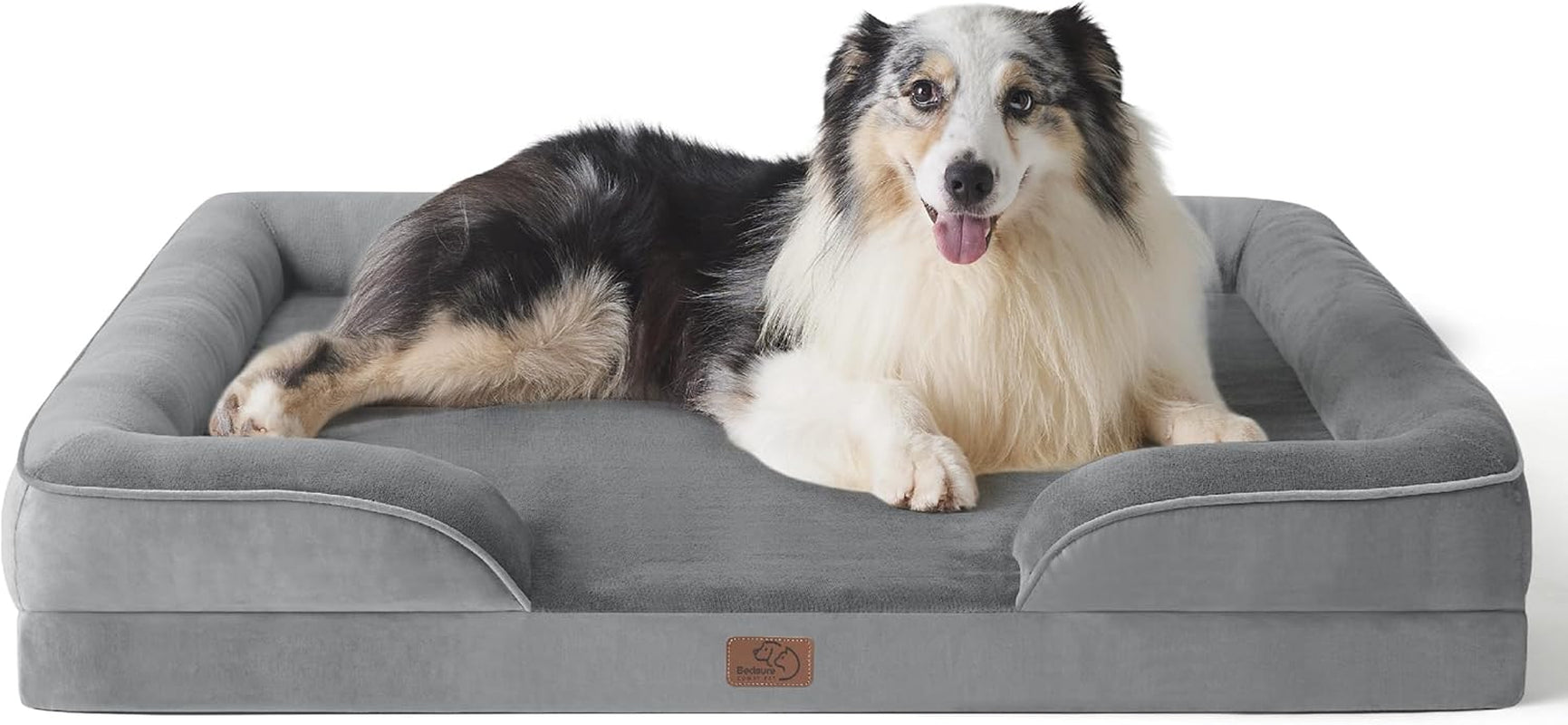Orthopedic Dog Beds Large Sized Dog - Washable Large Dog Cat Bed Waterproof, Comfort Dogs Couch Sofa with Washable Removable Cover, Pet Bed with Nonskid Bottom, Grey, 35"