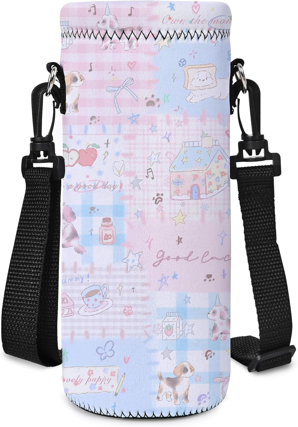 Insulated Water Bottle Sling Bag - Stylish Neoprene Crossbody Carrier for 500ml/17oz Bottles with Adjustable Shoulder Strap for Men & Women