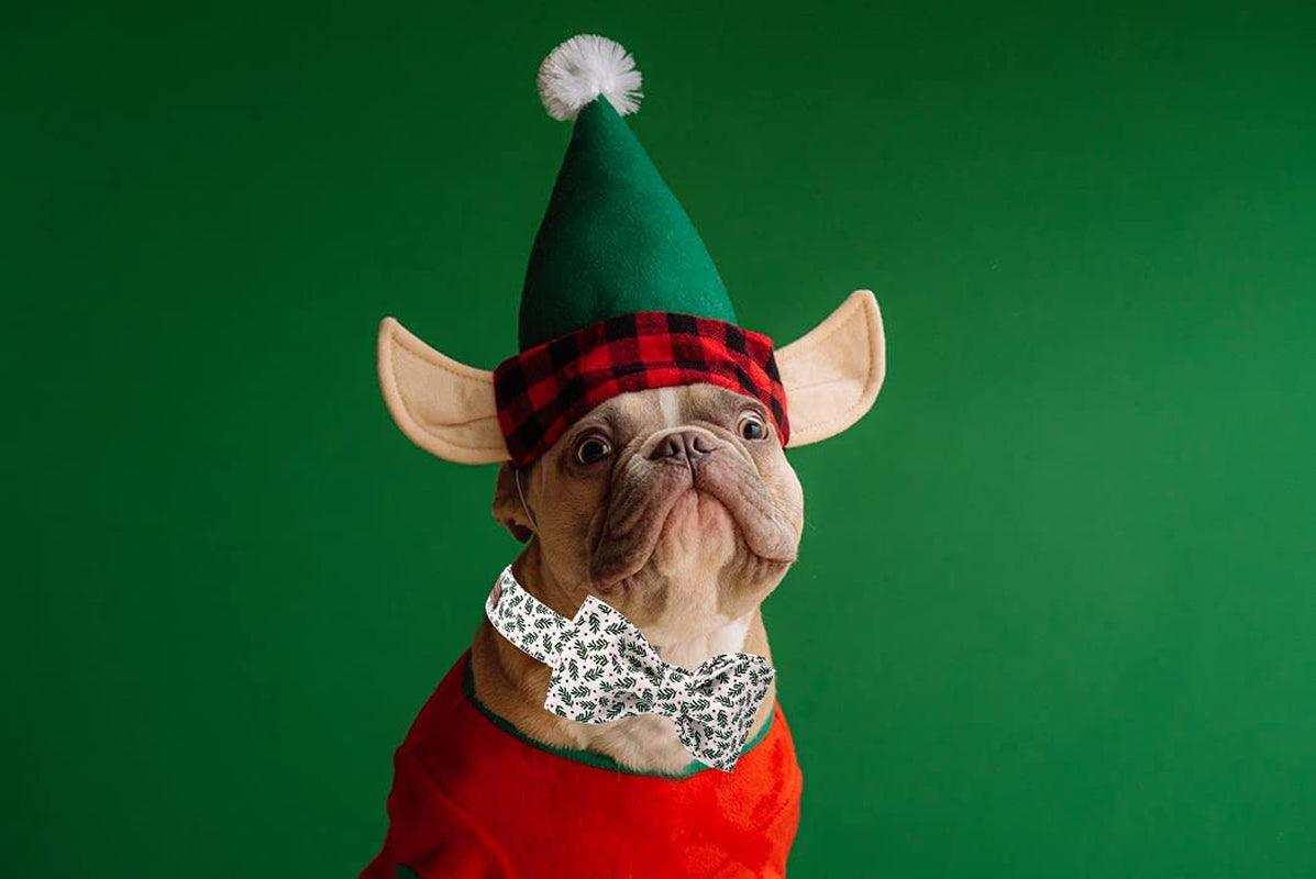 Chic Holiday Bowtie Dog Collar - Adjustable, Comfortable Pet Accessory for Small to Large Dogs