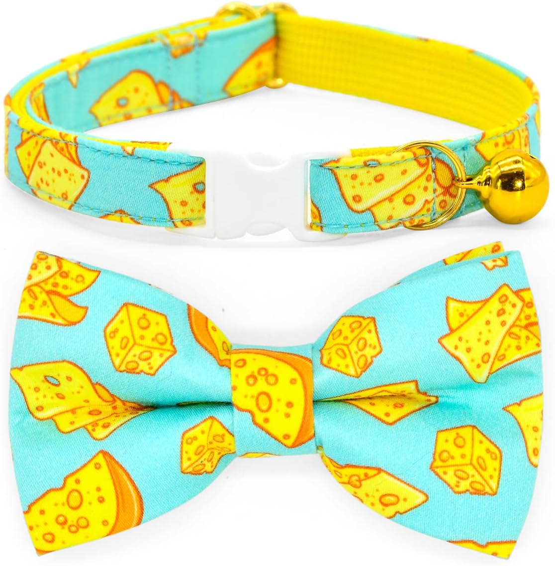 Charming Sushi Cat Collar Bow Set - Breakaway Safety Collar & Bowtie for Kittens - Perfect for Weddings & Birthdays!
