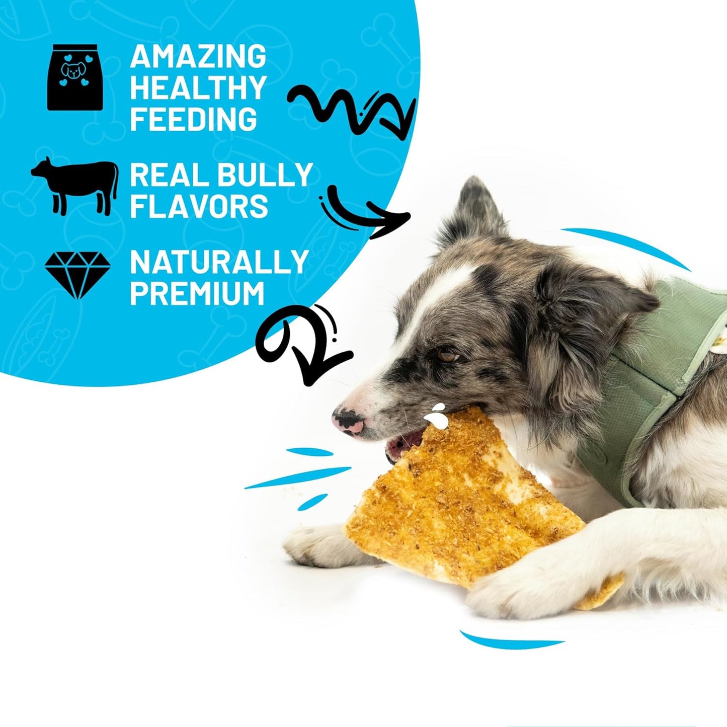 100% Natural Bully Dusted Cow Ears for Dogs - 20 Count Premium No Hide Chews for All Sizes - Free Range Grass-Fed Cattle