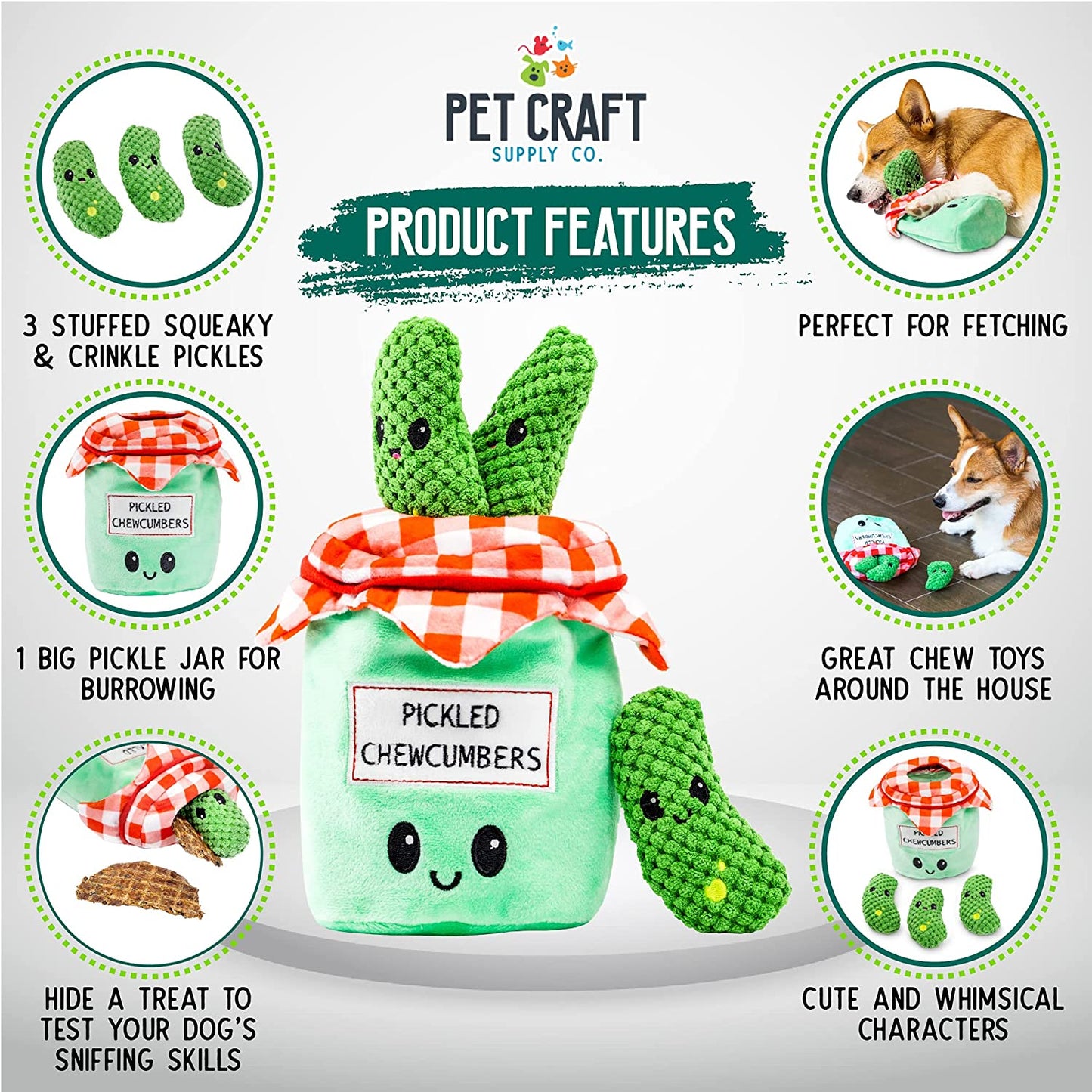 Engaging Hide and Seek Plush Dog Toy Bundle - Interactive Crinkle Squeaky Puzzle for Medium Breeds to Stimulate Your Pup's Mind and Fun!