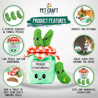 Engaging Hide and Seek Plush Dog Toy Bundle - Interactive Crinkle Squeaky Puzzle for Medium Breeds to Stimulate Your Pup's Mind and Fun!