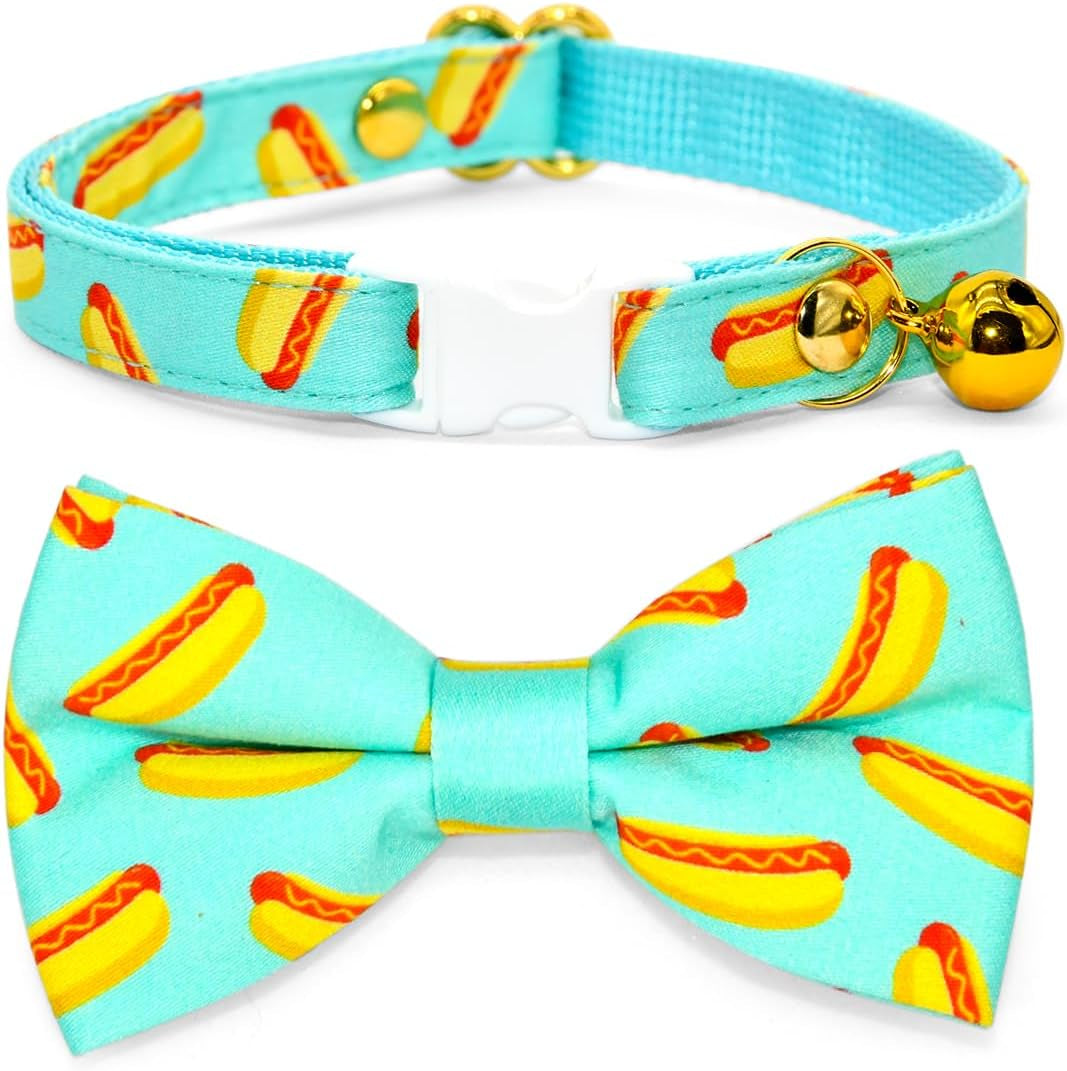 Charming Sushi Cat Collar Bow Set - Breakaway Safety Collar & Bowtie for Kittens - Perfect for Weddings & Birthdays!