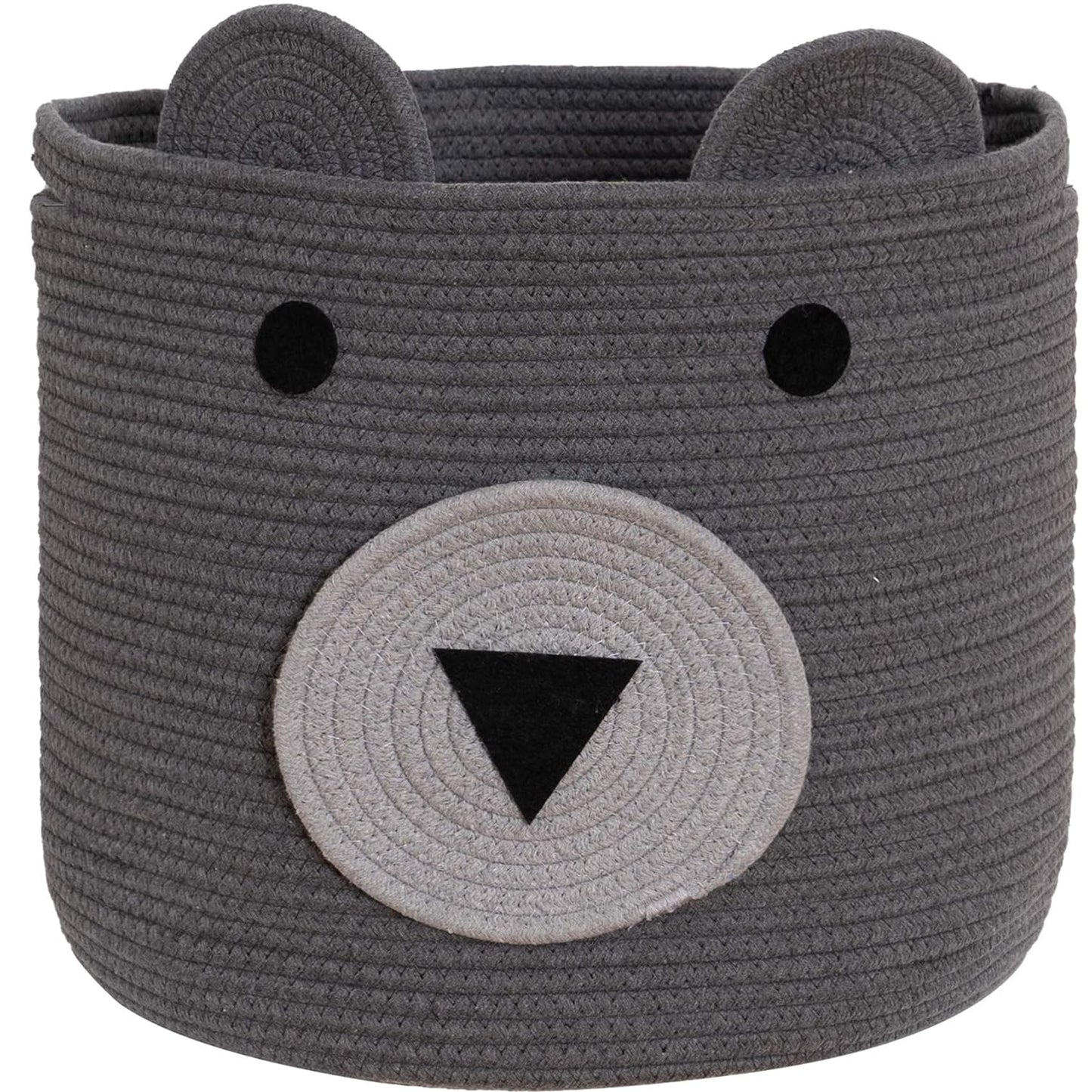 Charming Cat Design Large Woven Cotton Rope Storage Baskets - Perfect for Laundry, Toys, and Gifts!