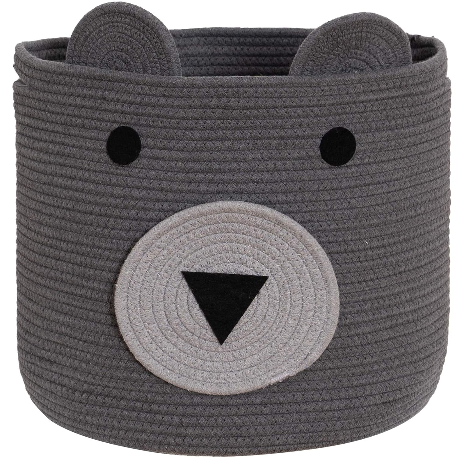 Charming Cat Design Large Woven Cotton Rope Storage Baskets - Perfect for Laundry, Toys, and Gifts!