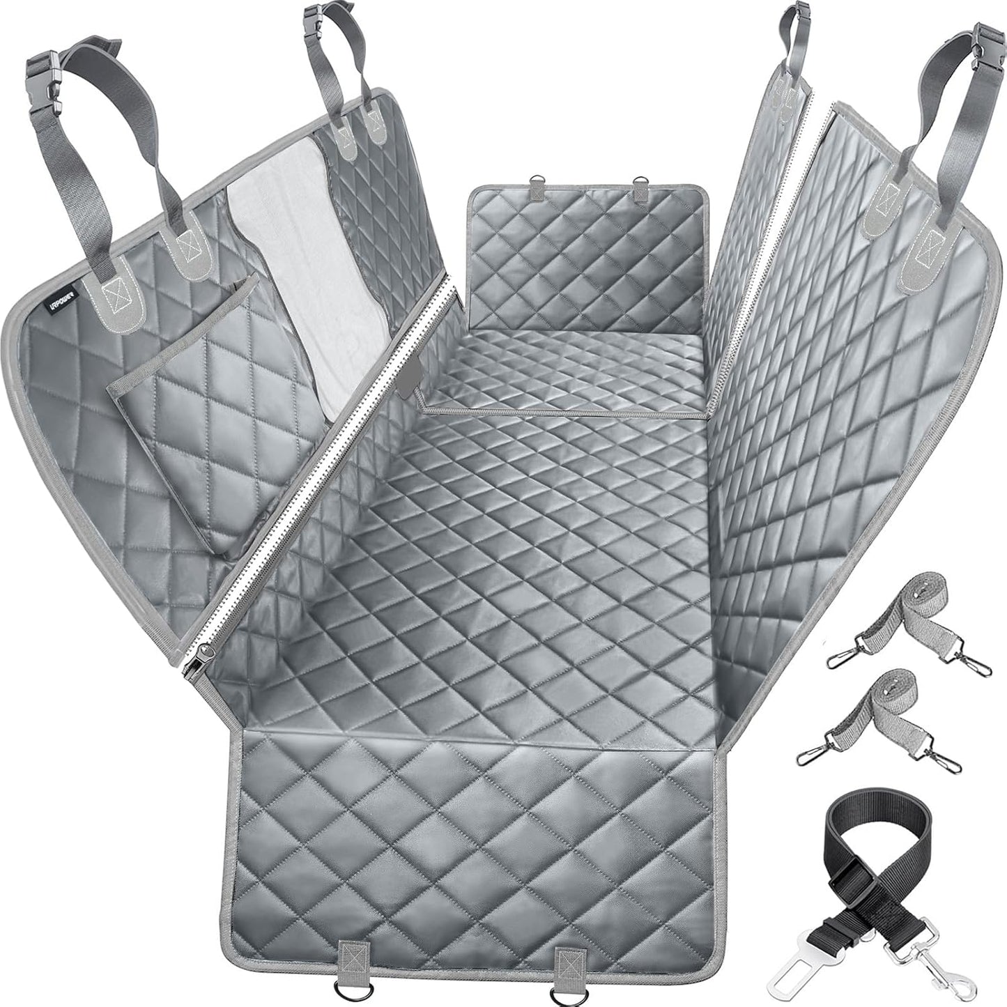 100% Waterproof Dog Car Seat Cover - Heavy Duty Scratch Proof Hammock for Cars, Trucks & SUVs - Durable Non-Slip Protection for Pets