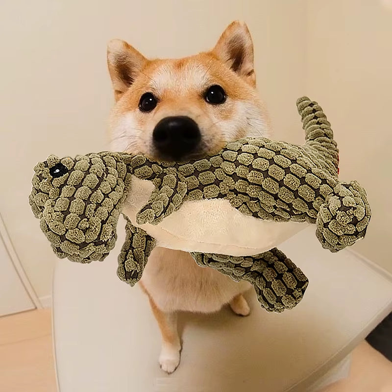 Interactive Plush Dinosaur Squeaky Chew Toy for Small Dogs - Fun Molar Toy for Playtime